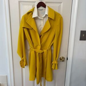 Ann Taylor Mustard Yellow Trench Coat